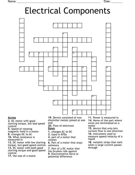 6 letter answer(s) to electrical unit. . Electrical units crossword